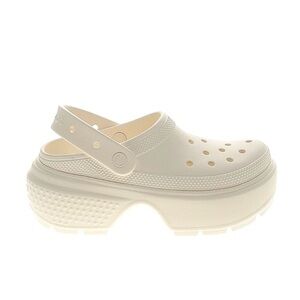CROCS Cream Chunky Platform Clogs with Ventilation
